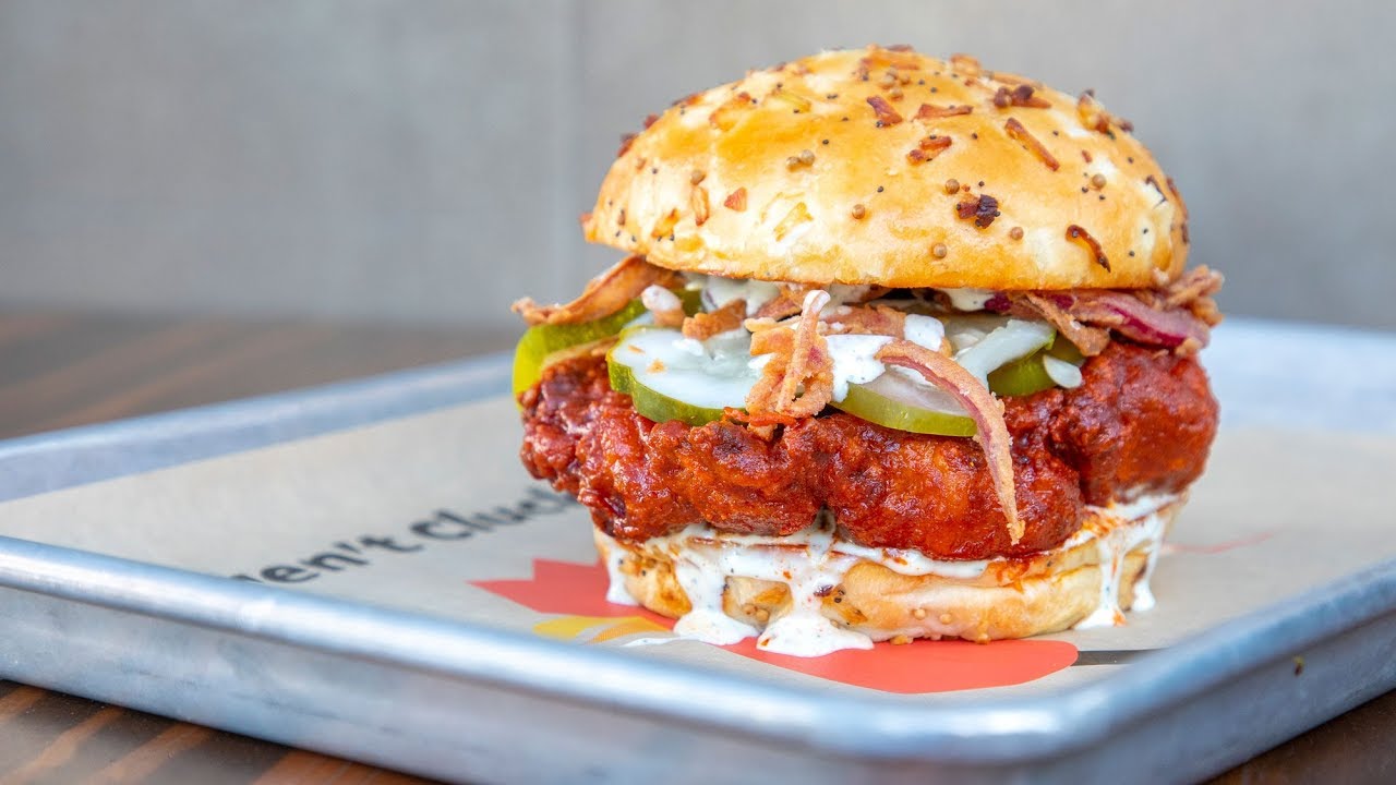 The Crack Shack signature dishes Firebird (spicy fried chicken sandwich)Señor Croque (fried chicken with a fried egg and bacon)Jidori Chicken TendersMexican Poutine